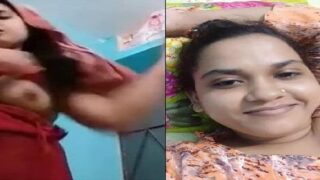 Chubby ladki boobs show camera samne kadpe pahankar